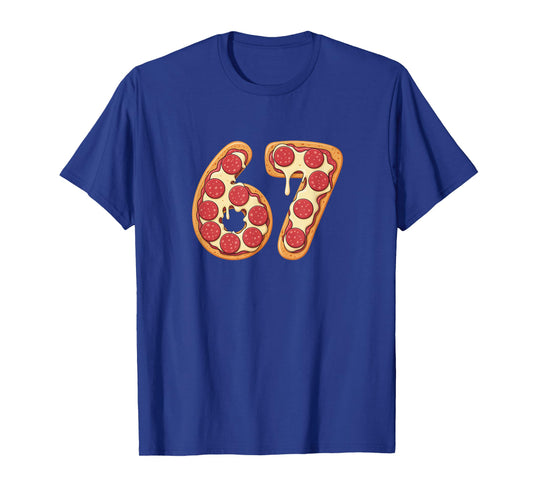 67 Pizza Rizz Meme Funny Six Seven Gen Alpha Slang 6 7 T-Shirt