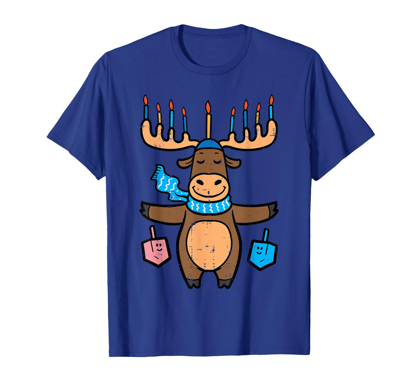 Hanukkah Moose Menorah Antler Chanukah Boys Kids Women Men T-Shirt