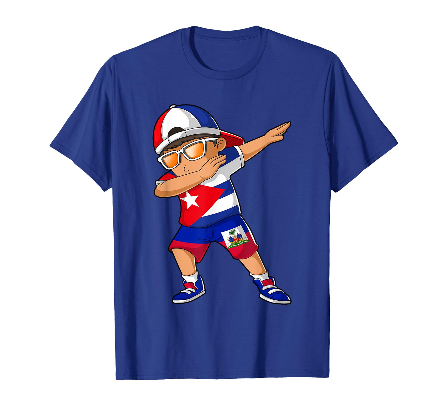 Half Cuban Half Haitian Boy Kid Cuba Haiti Flag T-Shirt