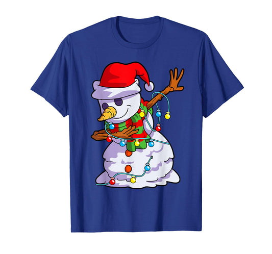 Christmas Dabbing Snowman Kids Girls Boys Matching Family T-Shirt