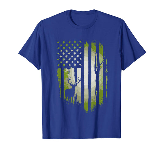 American Flag Deer Hunting USA Patriotic For Hunters T-Shirt