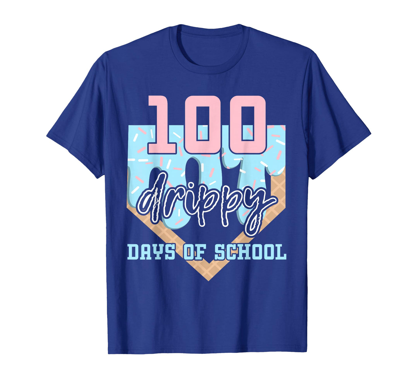 100 Drippy Days of School Baseball Ice Cream 100th Day Boys T-Shirt