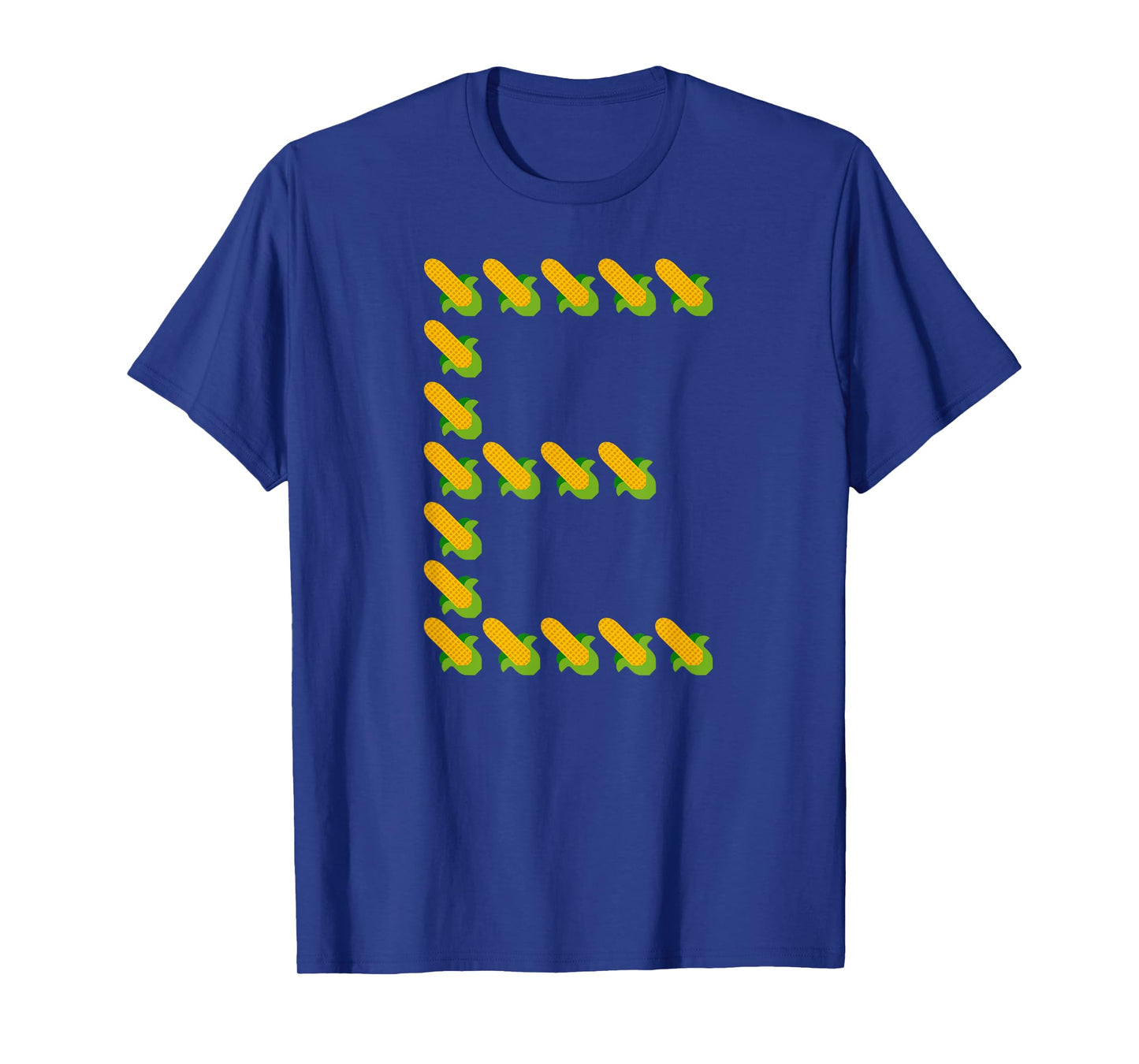 Corn E - Ears of Corn In A Letter E Shape - Funny Corny Pun T-Shirt