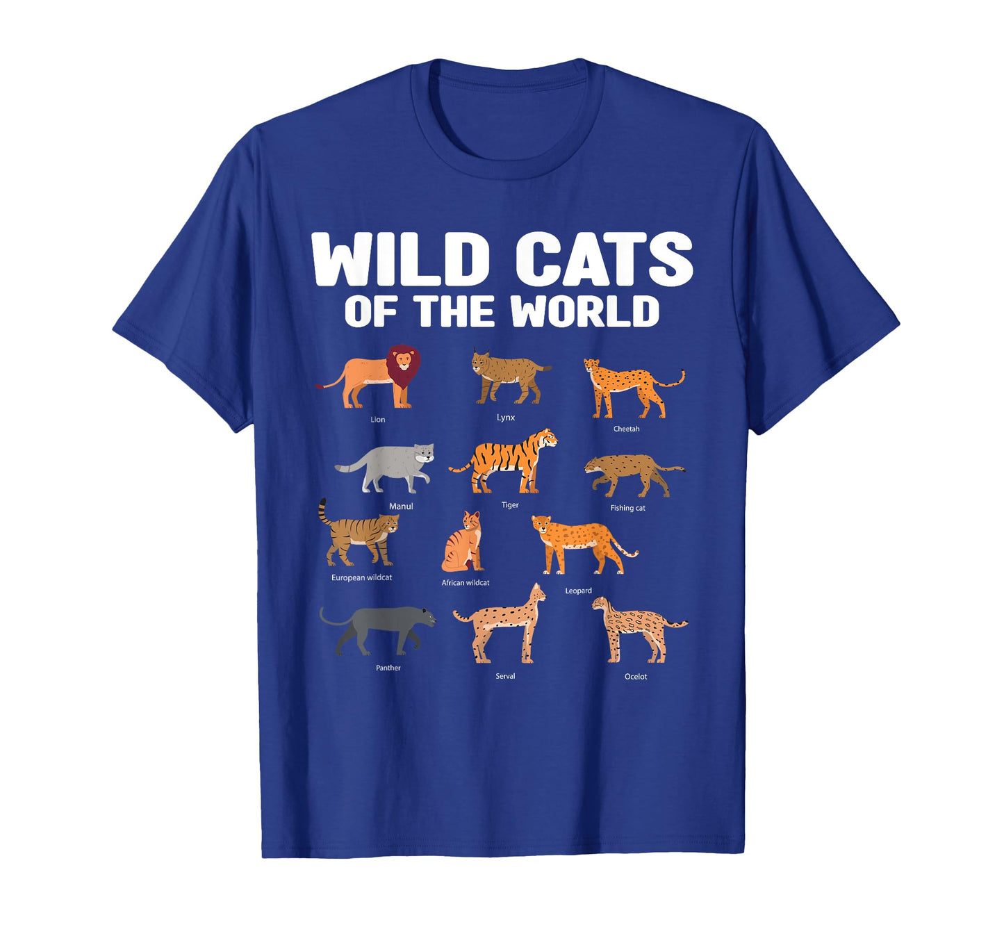 wild cats of the world lion tiger T-Shirt