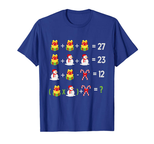 Christmas 67 Funny Teacher Math Snowman and Red Candy T-Shirt