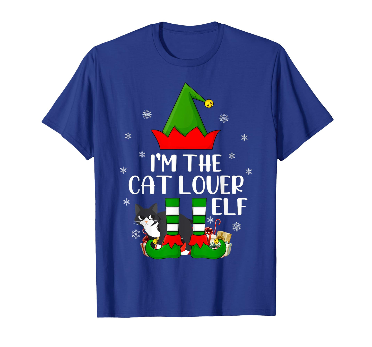 Matching Family I'm The Cat Lover Elf Christmas T-Shirt for Men Women Kids