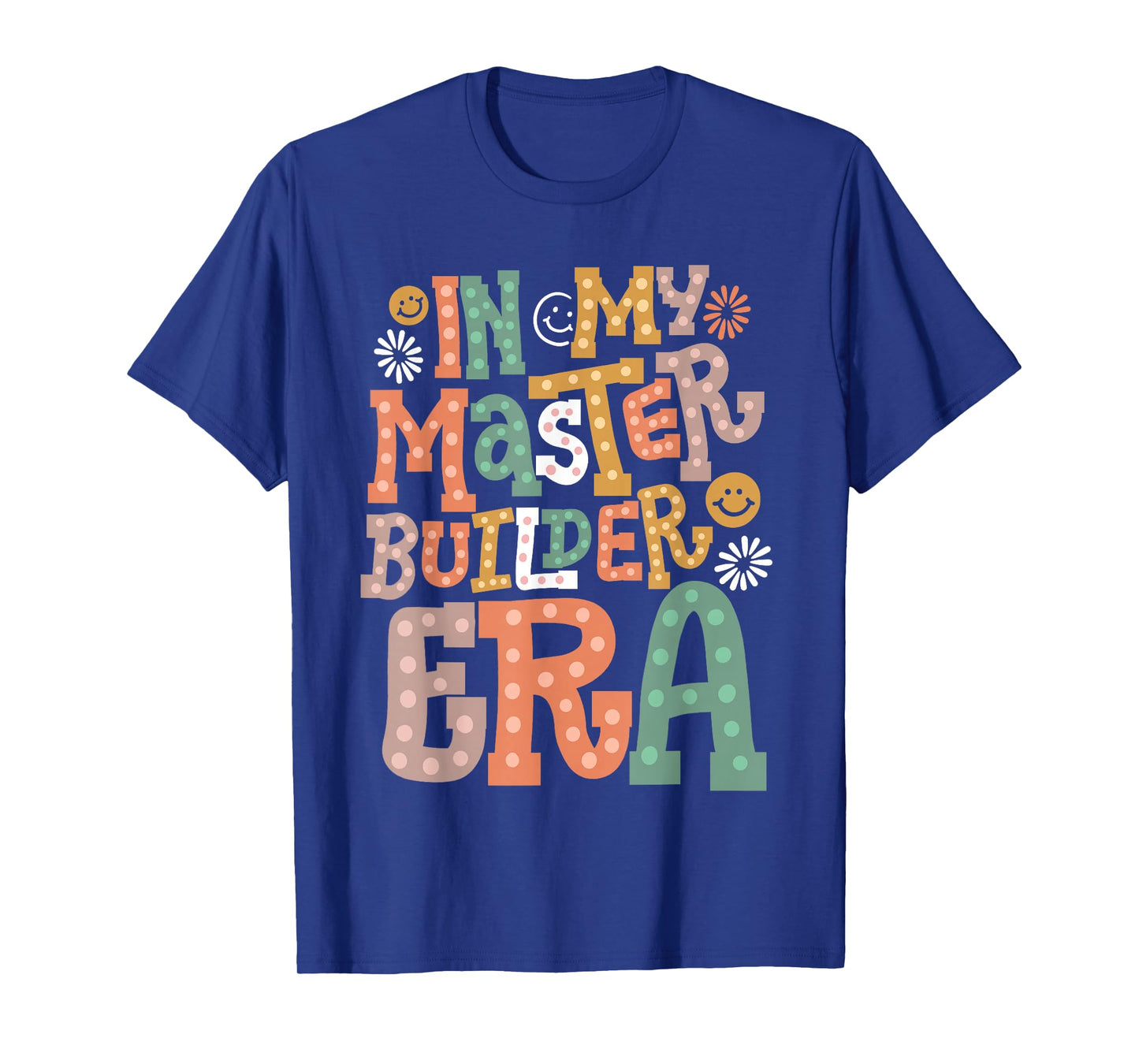 in My Master Builder Era Retro Groovy Building Blocks Kids T-Shirt