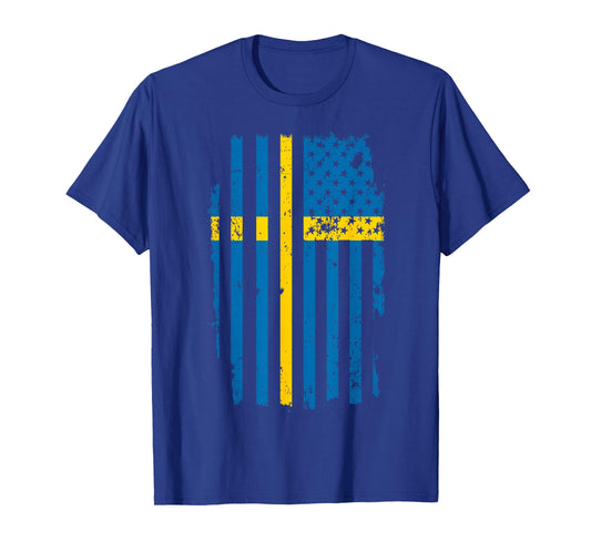 USA Flag American Swedish Sverige Sweden T-Shirt