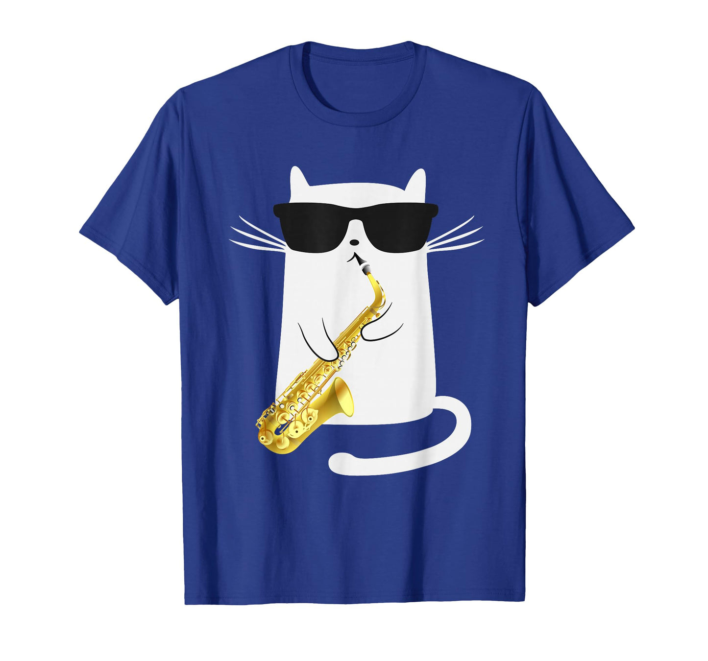 Funny Cat Shirt Saxophone Music Gift T-Shirt