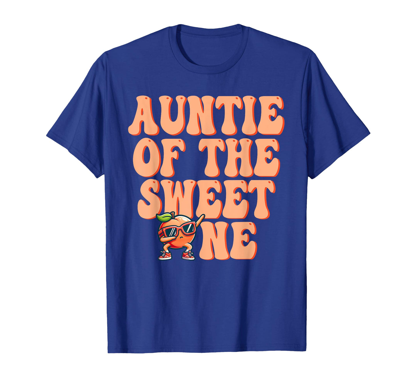 Auntie of The Sweet One Peach 1st Birthday on Peach T-Shirt