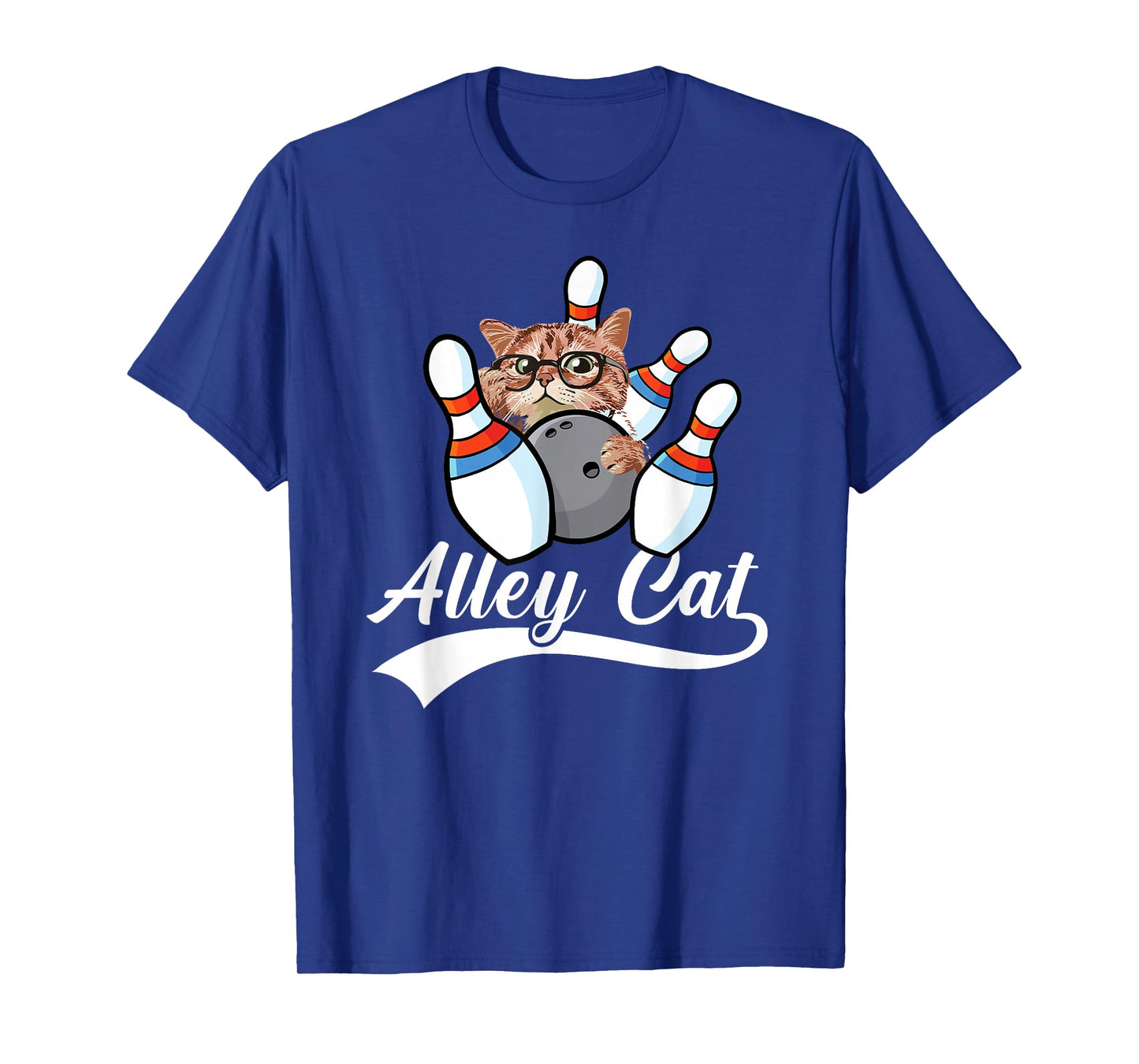 Alley Cat Bowler Funny Animal Bowling Quote T-Shirt
