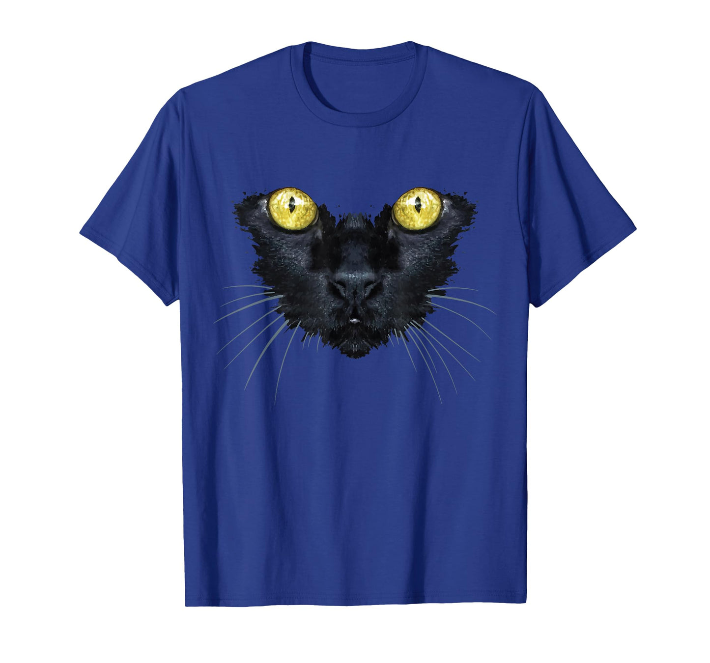 Black Cat Shirt Halloween Spooky Yellow Eyes Cat T-Shirt for Men Women Kids