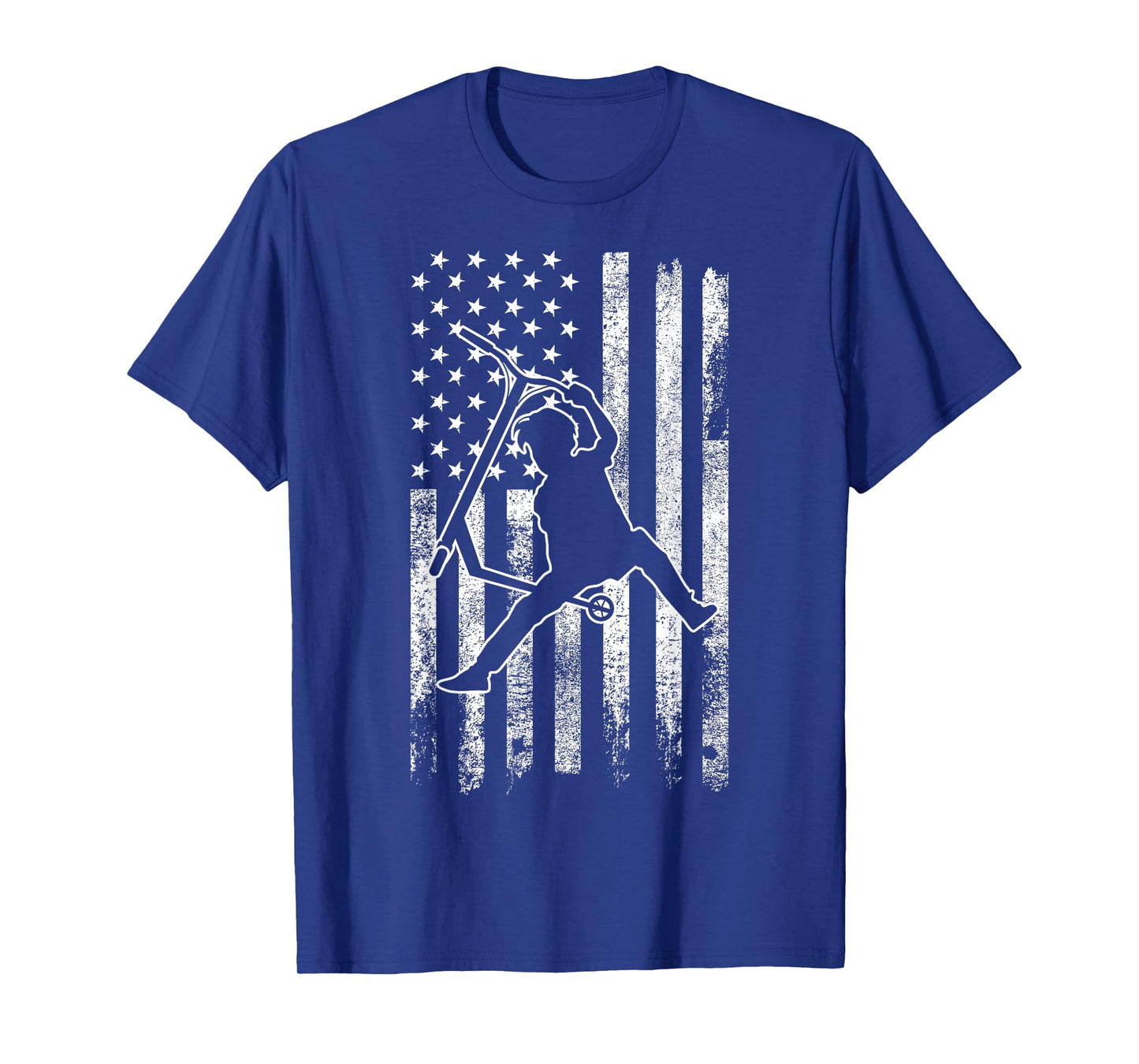 Scooter Stunt US Flag Retro Scooter Boys Kids T-Shirt