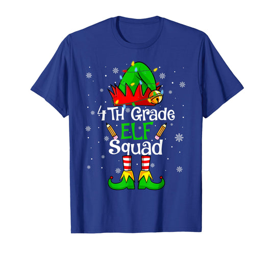 Christmas 4th Grade Elf Squad Fourth Grade Teacher Student T-Shirt