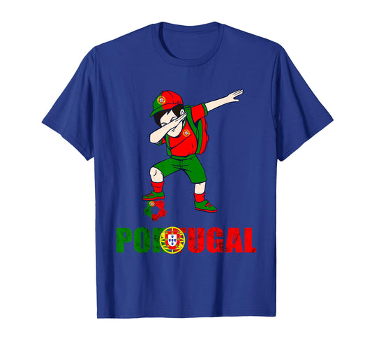 Portugal Flag Dabbing Boy Portugal Soccer Portuguese Pride T-Shirt