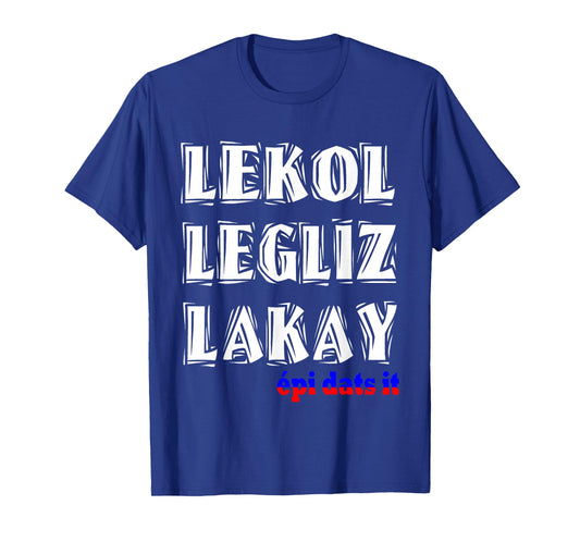 Haitian Lekol Legliz Lakay Haiti Flag Creole Sayings T-Shirt Small