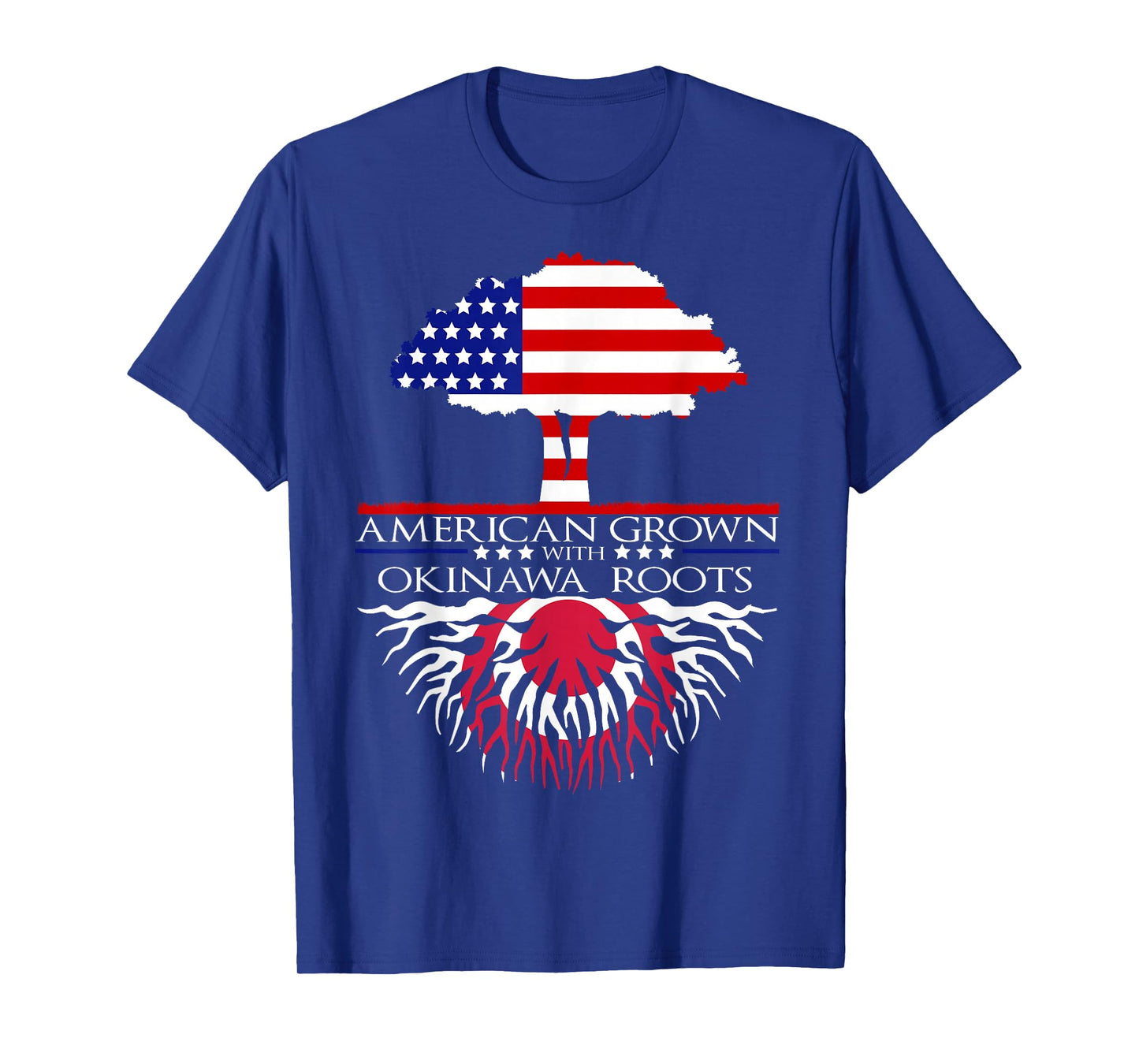 Okinawa Roots Japanese American Flag T-Shirt