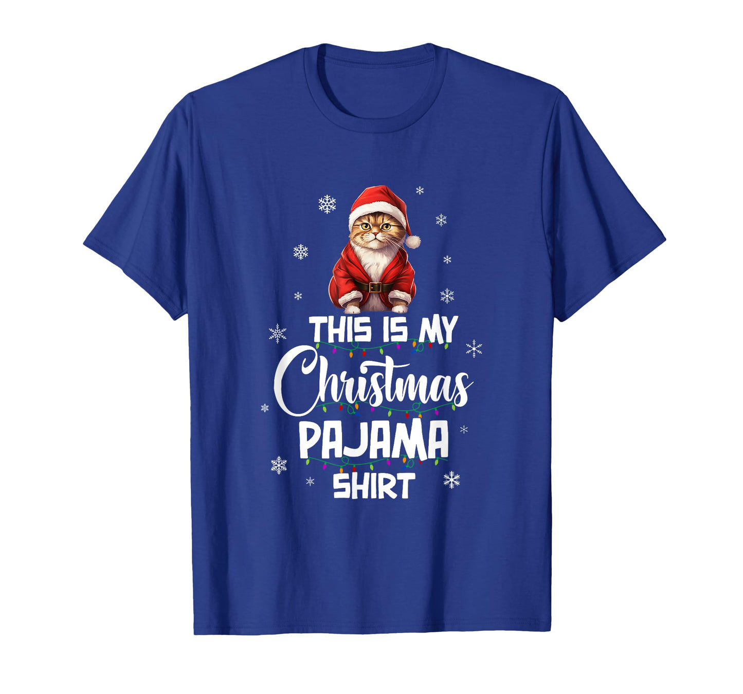 This Is My Christmas Pajama Shirt Cat Lover Funny Christmas T-Shirt