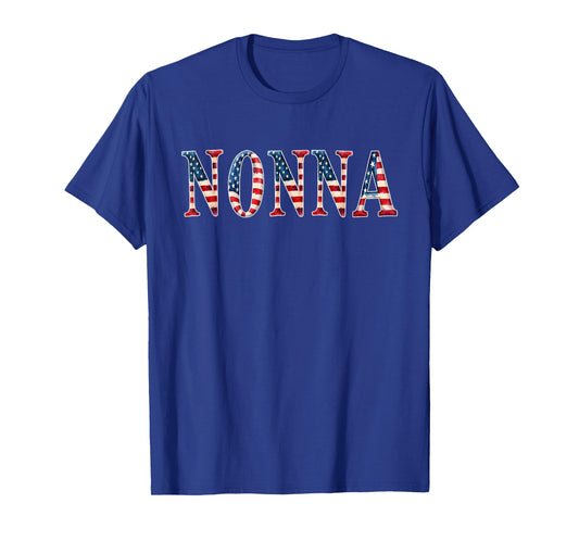 Patriotic American Flag Grandma Nonna Merica T-Shirt