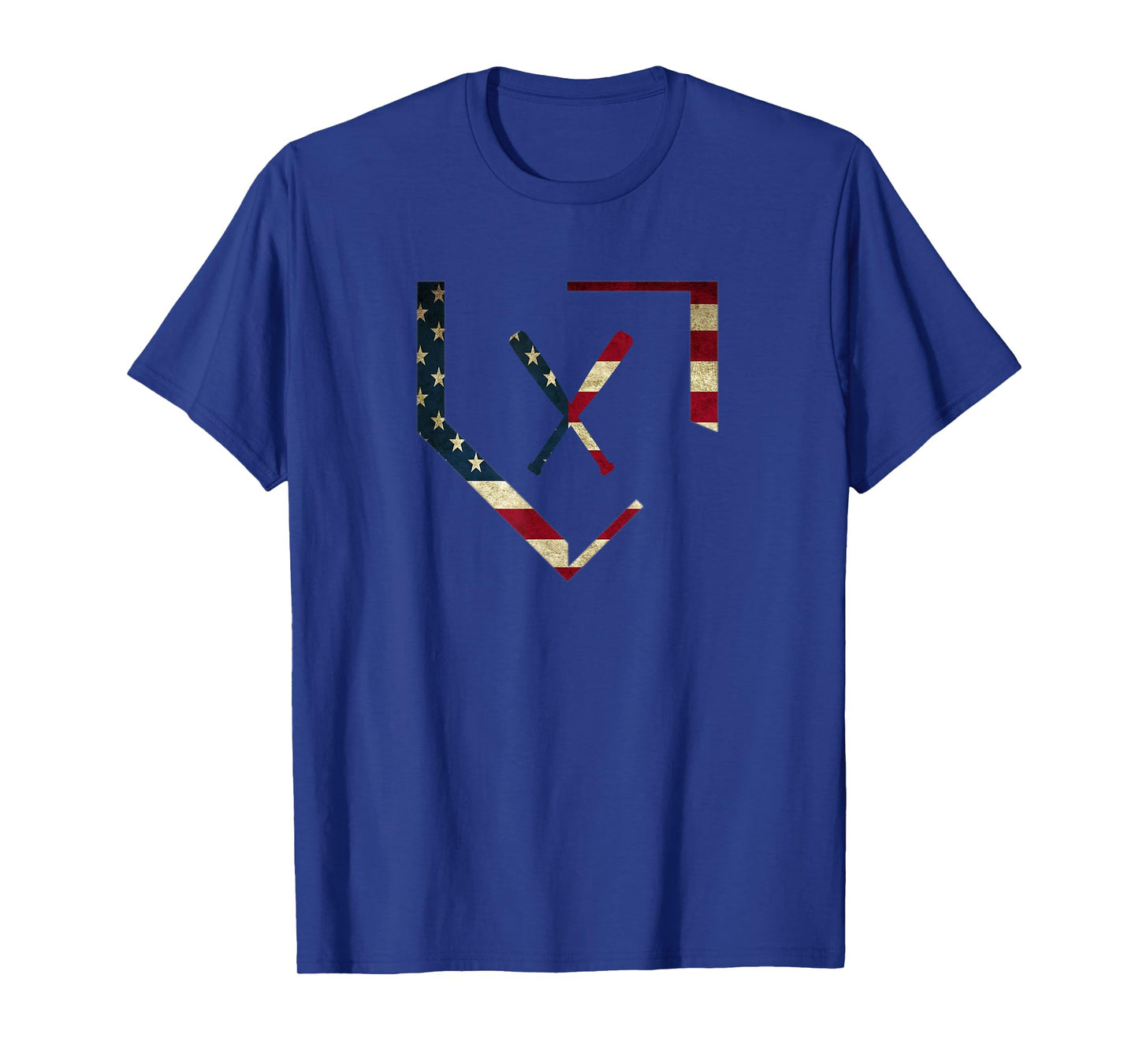 Home Plate Baseball Bats American Flag T-Shirt Baseballin T-Shirt