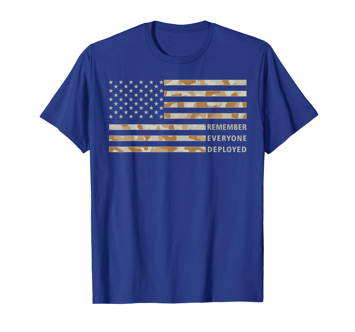RED Friday Remember Everyone Deployed Military Camo Flag Tan T-Shirt