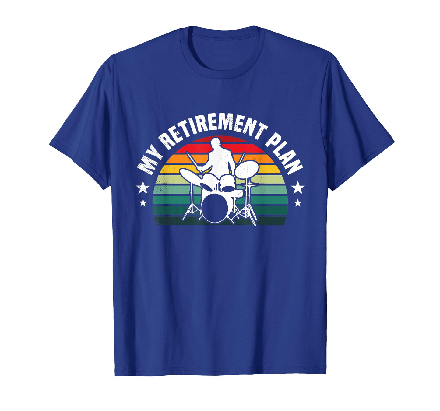 Drummer musician retirement plan retro sunset art T-Shirt