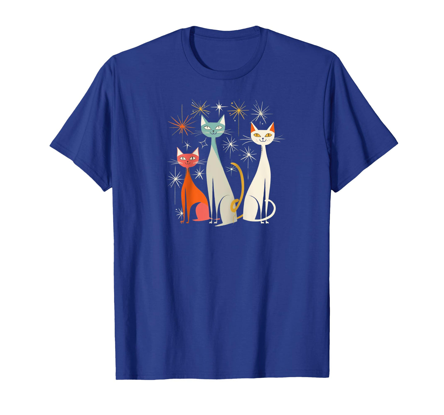 Vintage Retro Mid-Century Modern Look Cats 50s 60s Style Raglan Baseball Tee