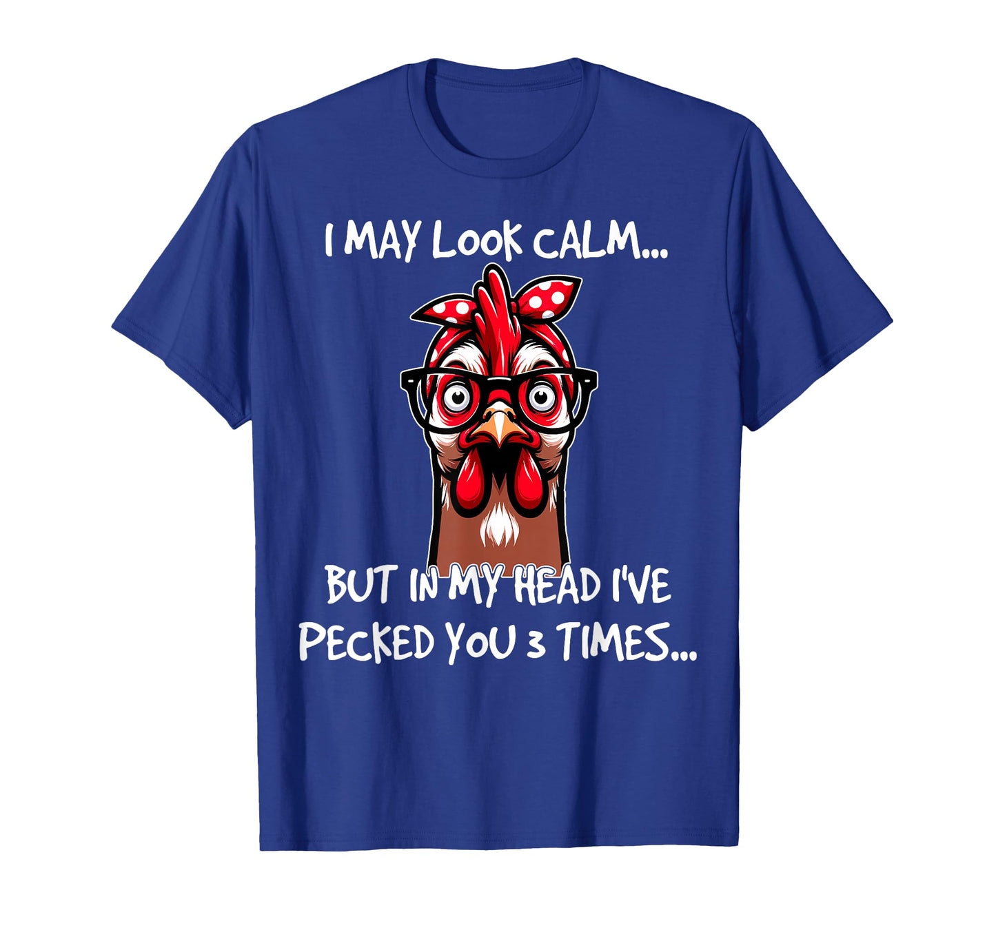 Chicken With Bandana Headband Glasses Funny For Women Girls T-Shirt