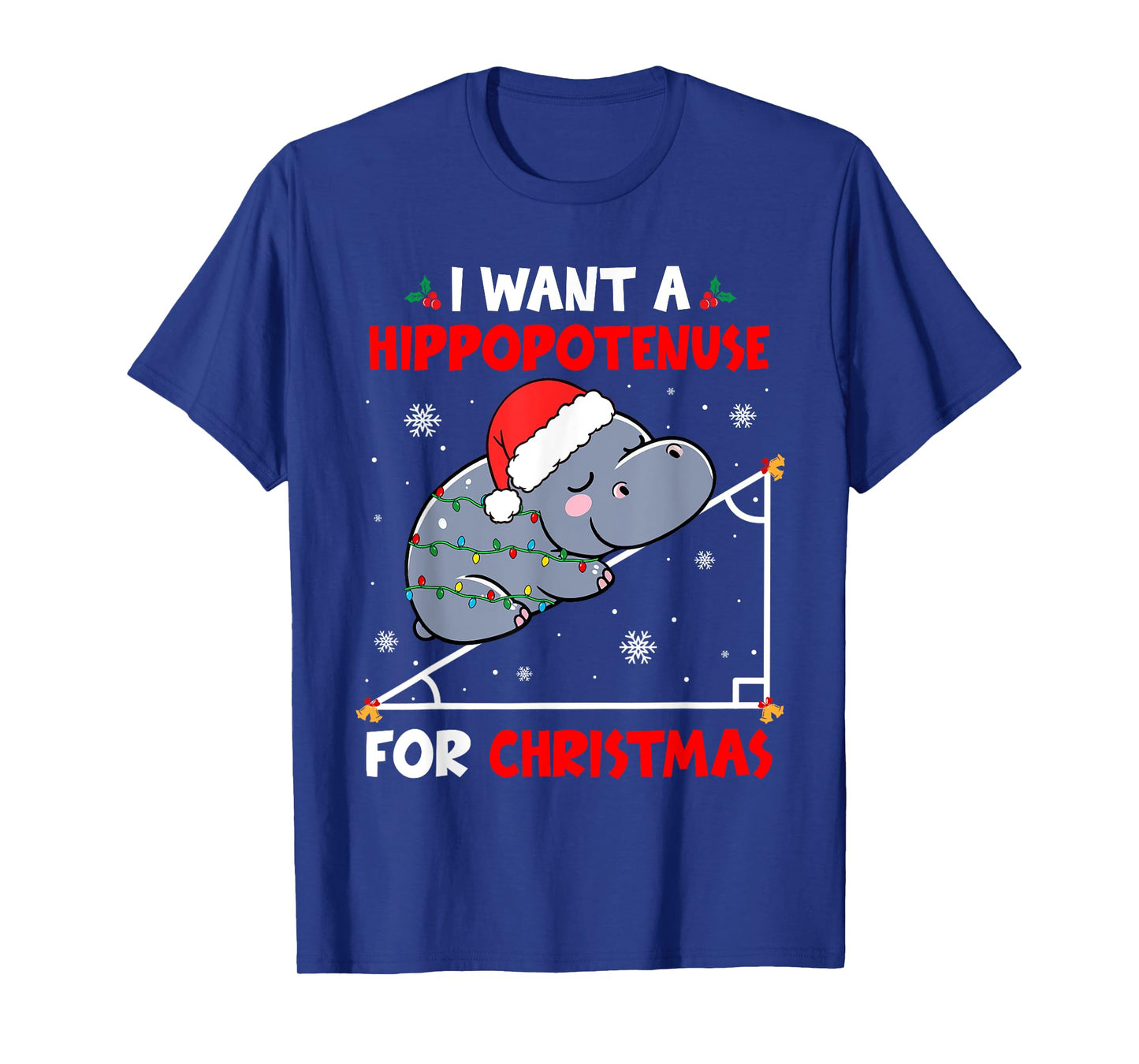 A Hippopotamus For Xmas Hypotenuse Math Teacher Students T-Shirt
