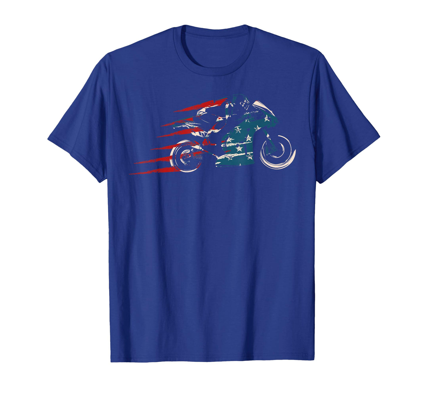 Super Bike Moto GP Pride US Flag Patriotic Dirt Bikers T-Shirt