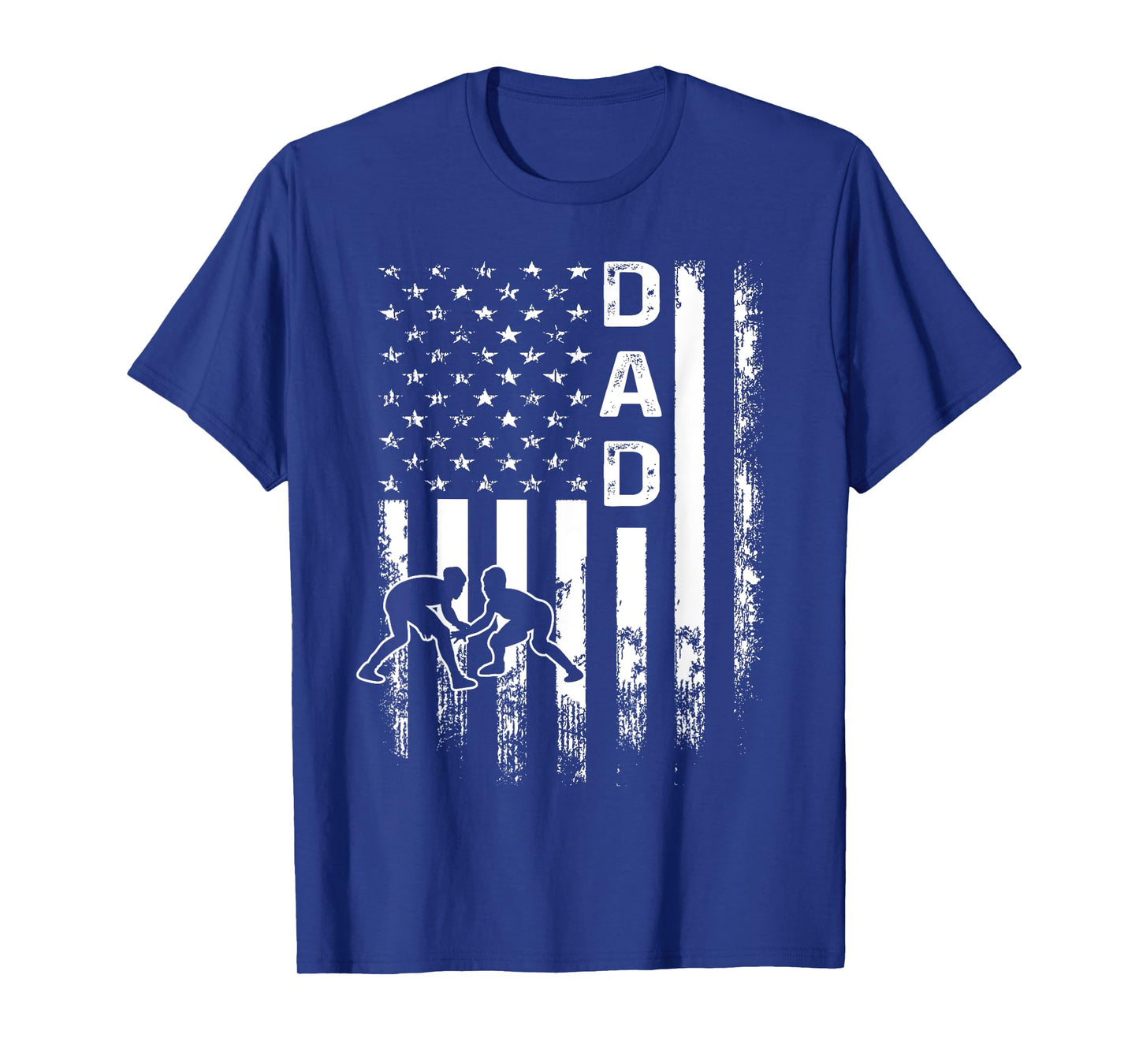 Wrestling Dad American Flag Vintage Christmas Xmas T-Shirt