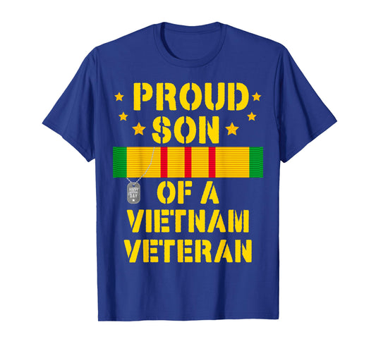 Proud Son of a Vietnam Veteran USA Flag Veteran's Day Tee T-Shirt