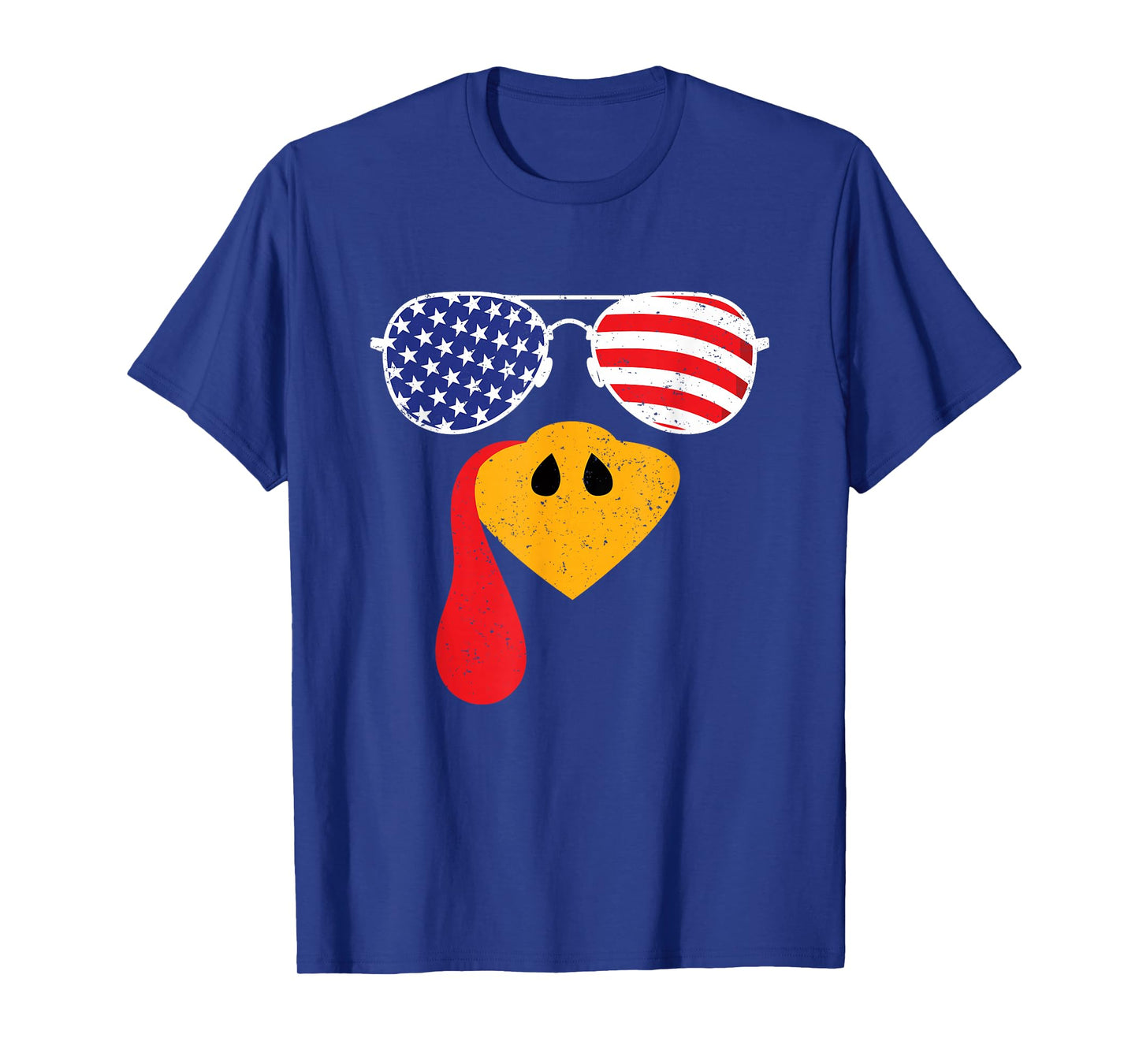 Turkey Face Flag Sunglasses Thanksgiving Family Outfits T-Shirt