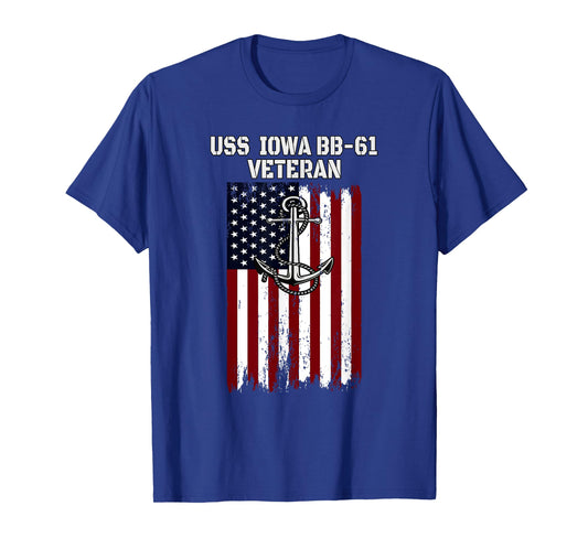 Battleship USS Iowa BB-61 Veteran Warship Father Grandpa Dad T-Shirt