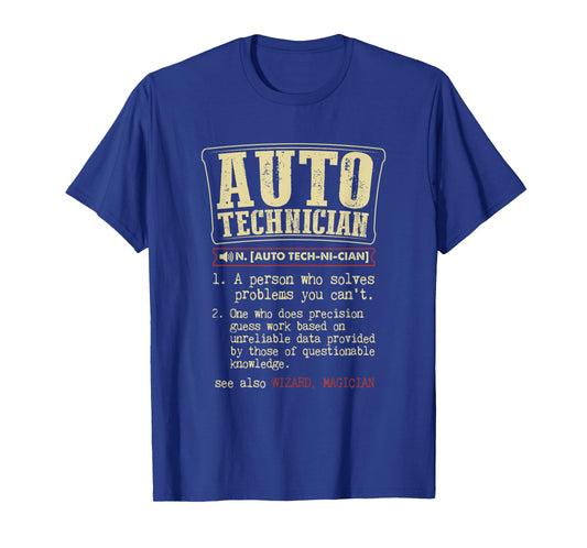 Auto Technician Gift Funny Dictionary Definition T-Shirt