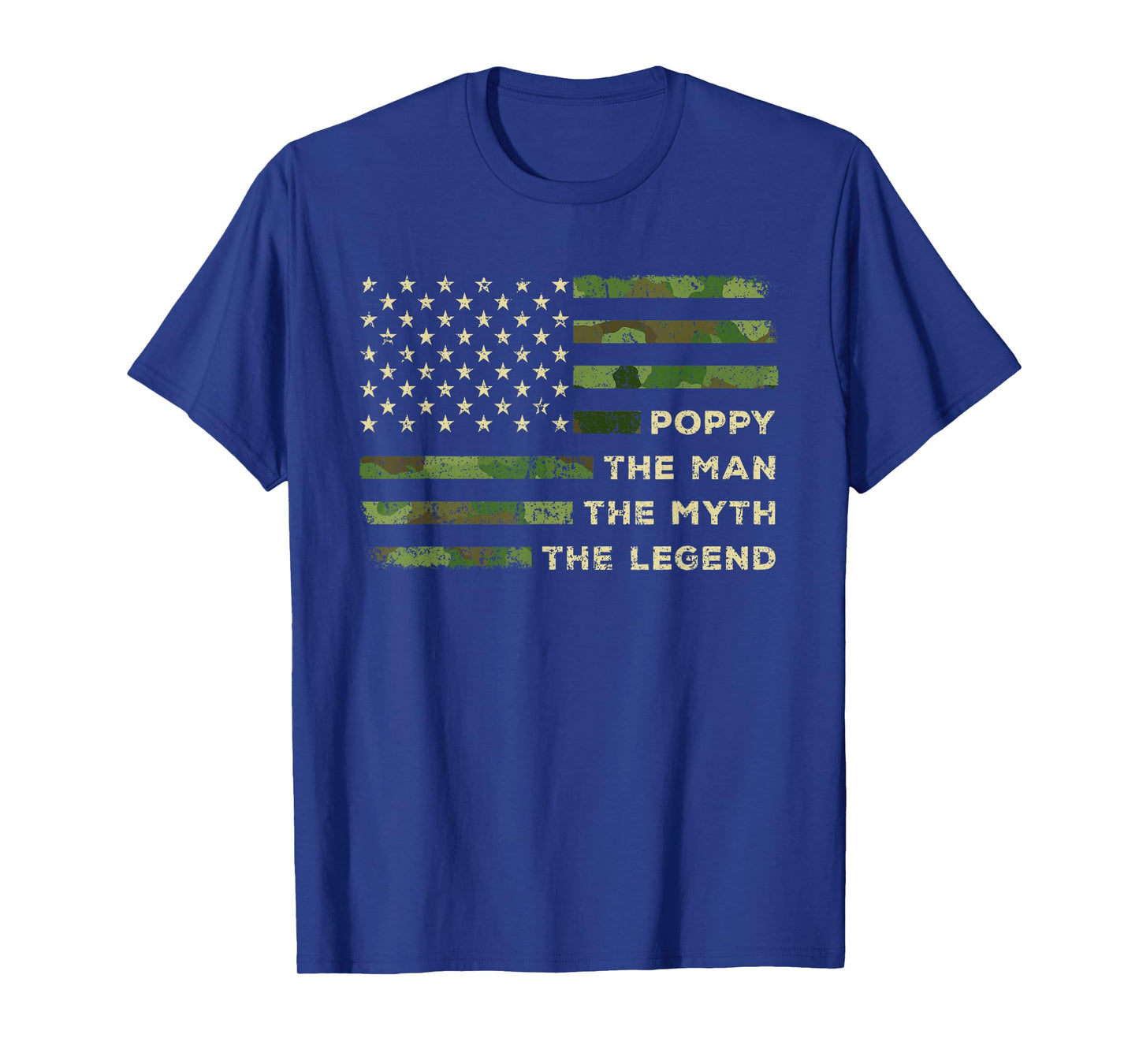 Poppy The Man The Myth The Legend Camo US Flag Father's Day T-Shirt