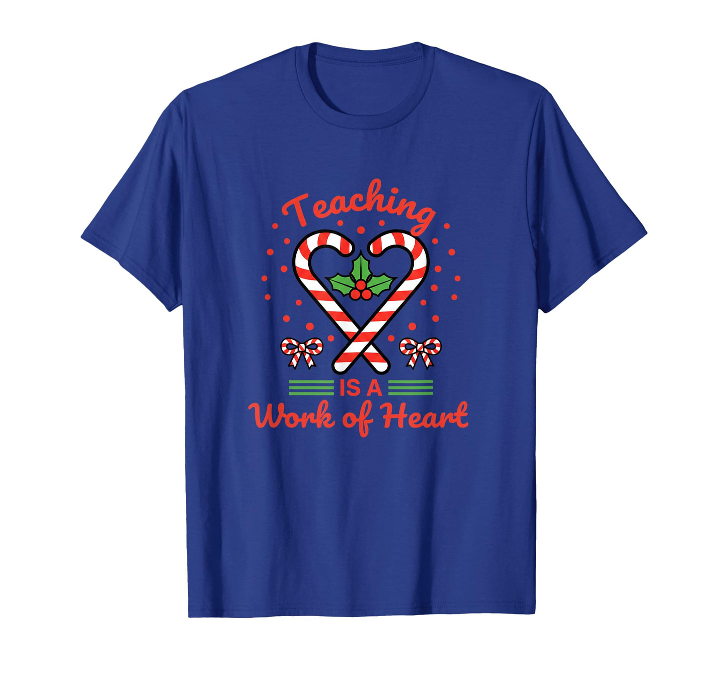Teacher Teaching is A Work of Christmas Candy Cane T-Shirt