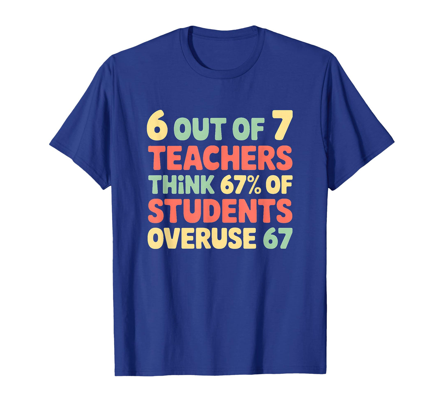 Funny 67 Teacher Shirt - Teacher 6 7 Funny Overuse 67 T-Shirt