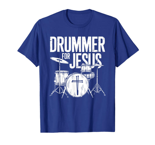 Drummer For Jesus, Drums Percussionist And Drummer Drumming T-Shirt