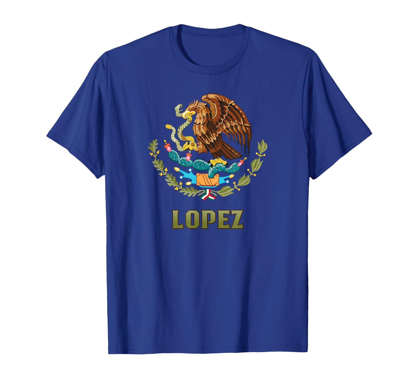 Lopez Nombre Last Name Mexican Flag Mexico Emblem T-Shirt
