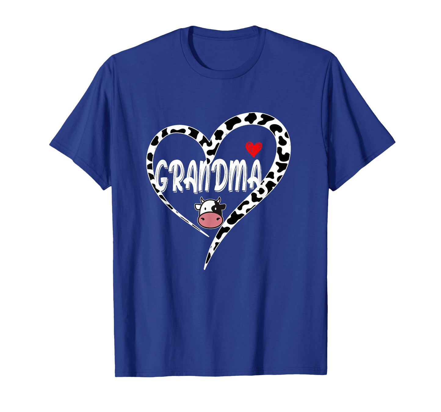 Grandma Cow Print Cow Heart Pattern Farmer Cows Mother's Day T-Shirt