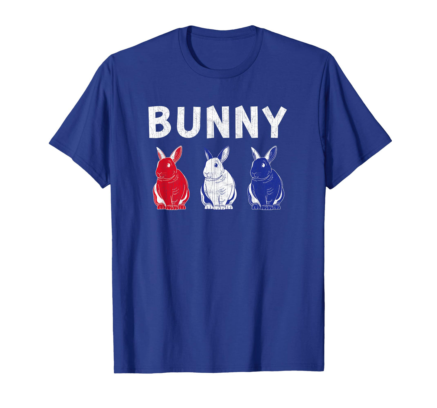 Vintage Bunny Red White Blue American Flag 4th Of July Women Kids Men T-Shirt