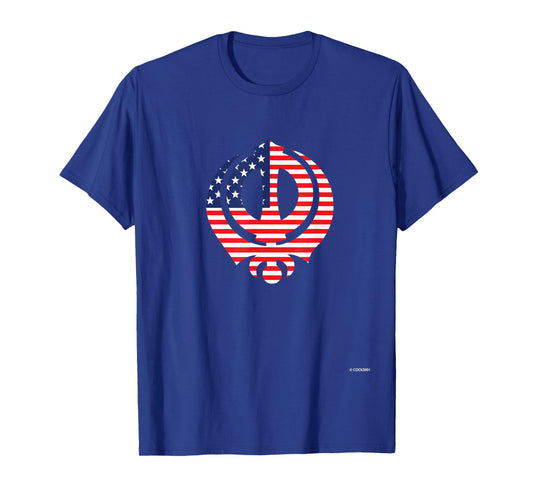 American Sikh US Flag Khanda - Wear Proudly A CoolSikh Shirt T-Shirt