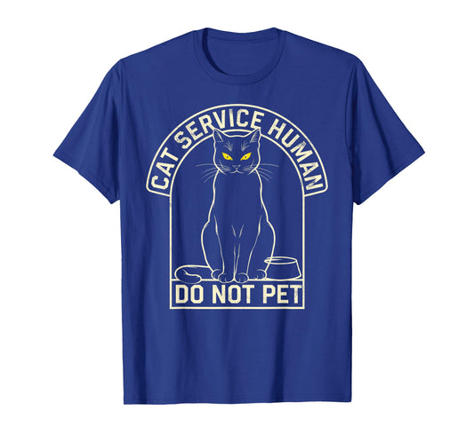 Cute Introvert Cat Service Human Do Not Pet Funny Cat Joke T-Shirt