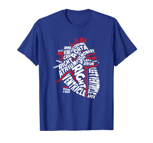 Anatomical Heart Medical Parts of Heart Anatomy T-Shirt