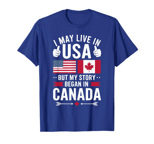 Half American Half Canadian USA Flag Canada America T-Shirt