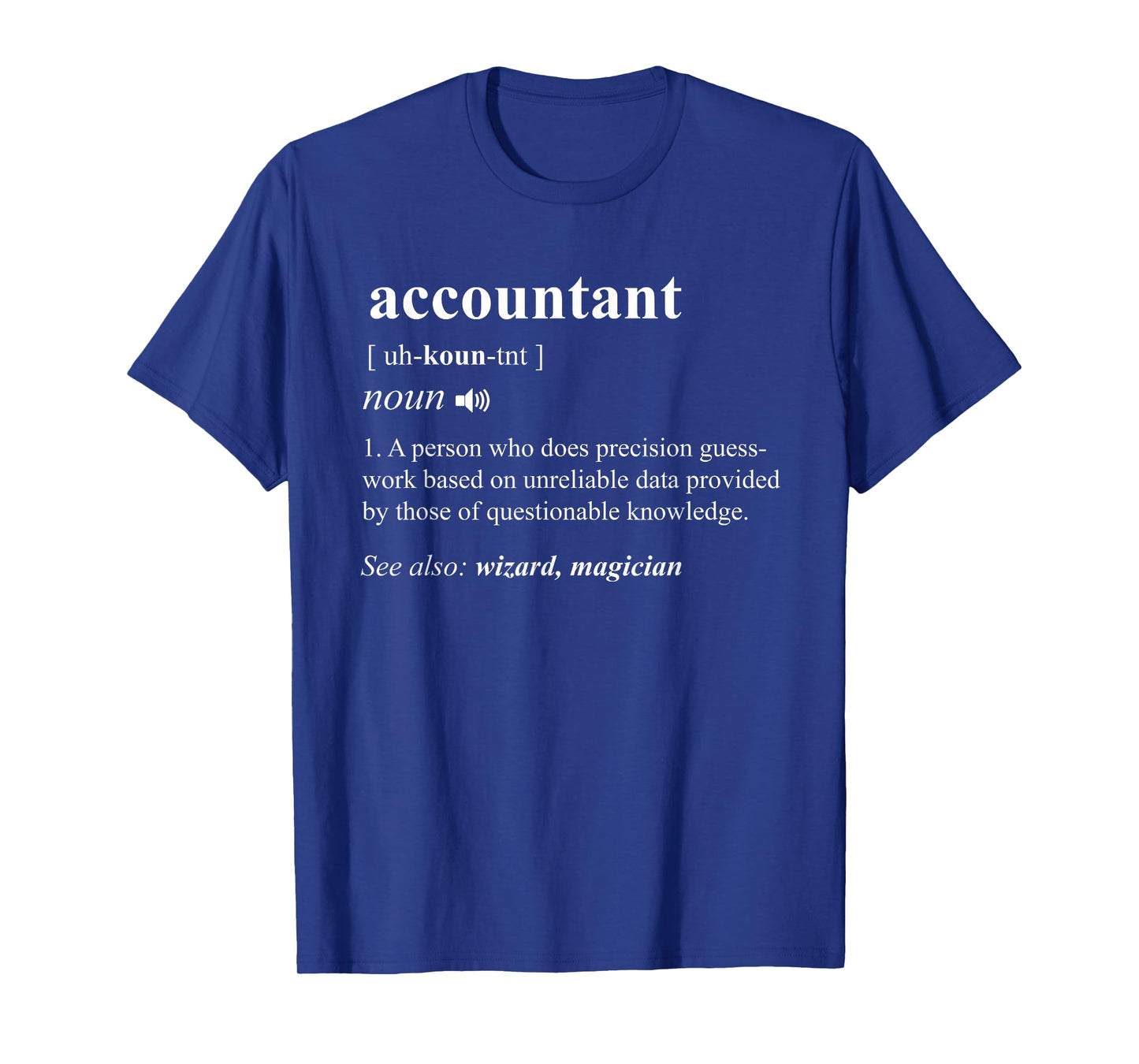 Accountant Definition Noun Accounting Major CPA Funny Gifts T-Shirt Small