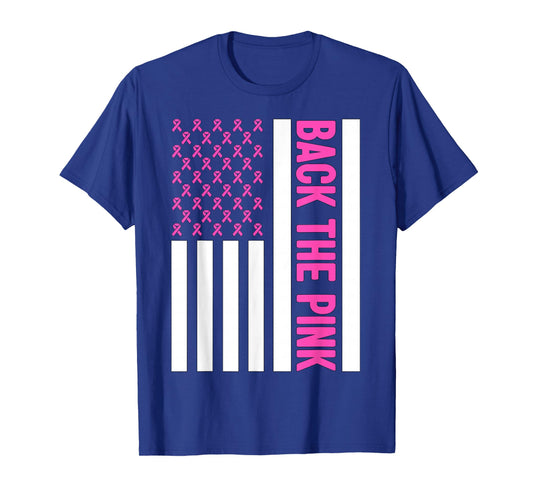Back The Pink Warrior Flag American Breast Cancer Awareness T-Shirt