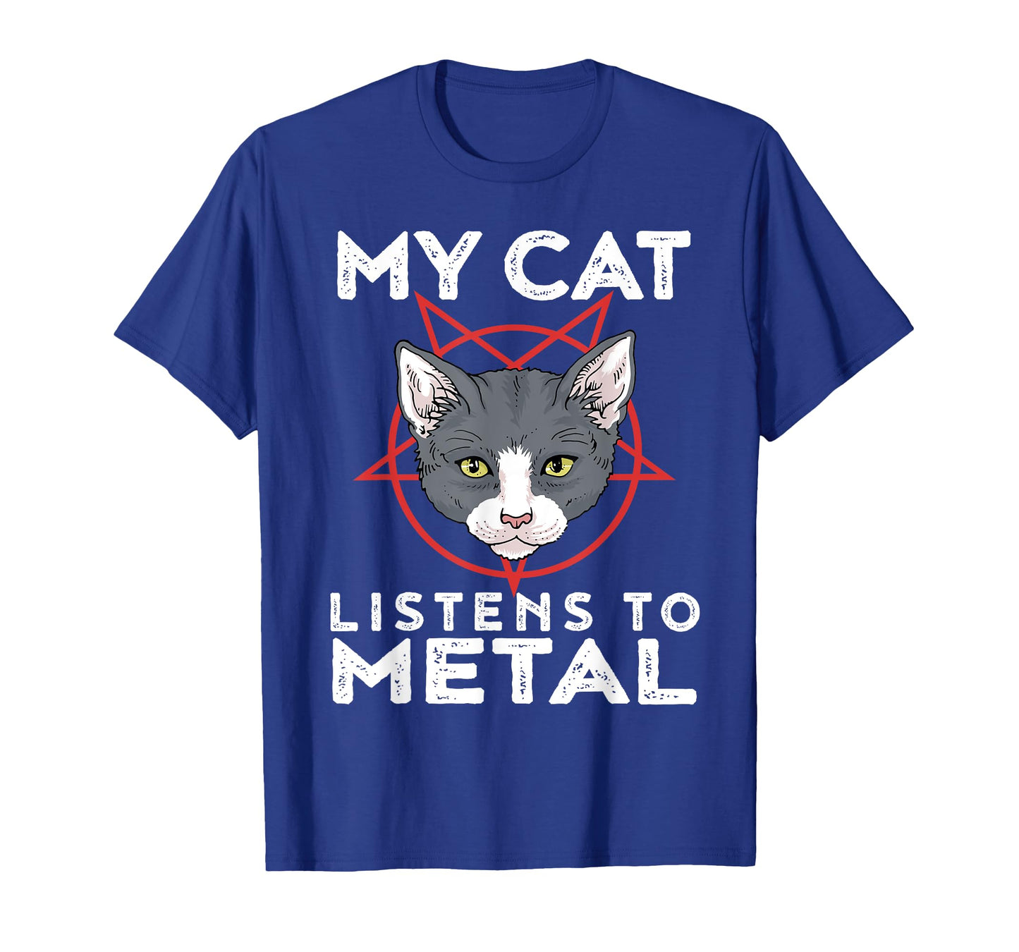 My Cat Listens To Metal Tshirt Funny Metal Cat Shirt Men Women Kids T-Shirt