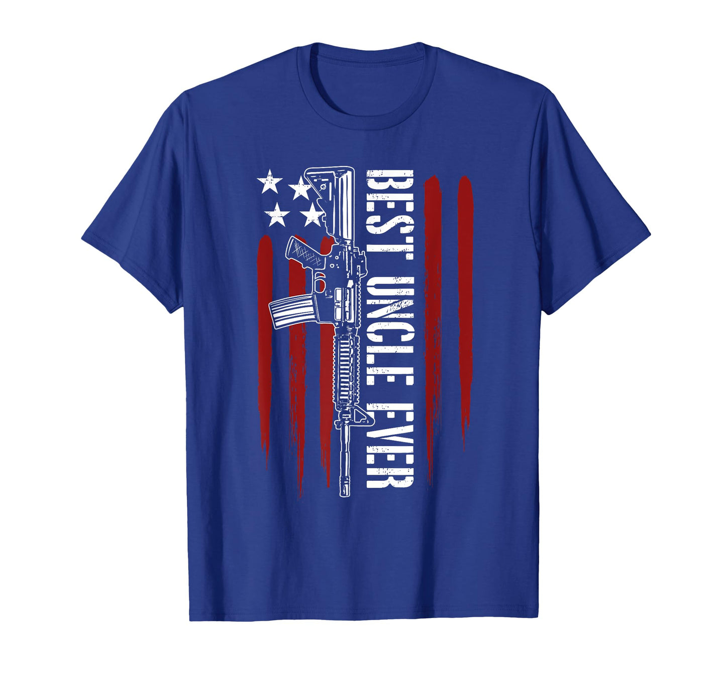 Best Uncle Ever Gun Rights AR-15 American Flag Patriotic Men T-Shirt